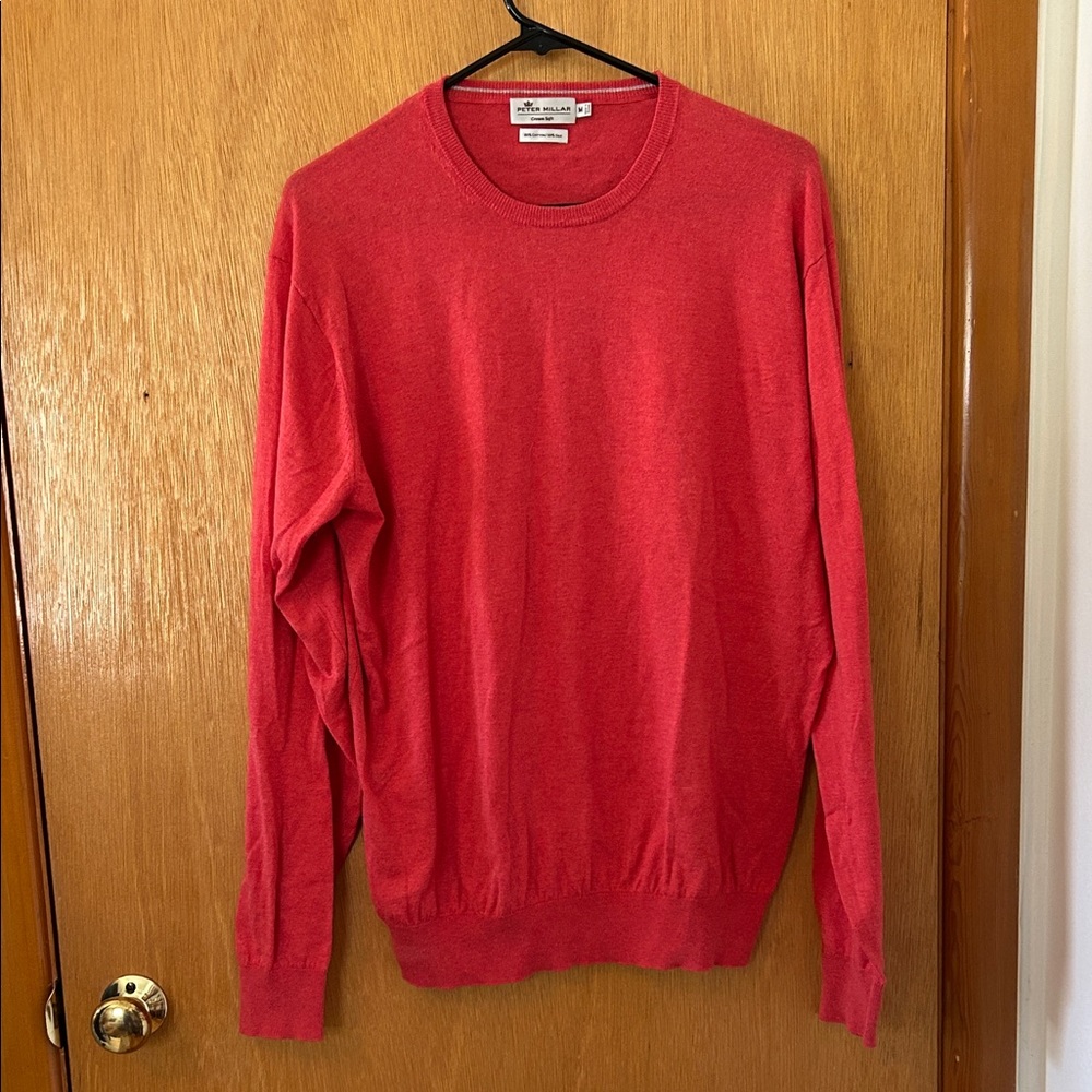 Peter Millar Men’s Silk and Cotton Sweater Salmon Red EUC